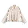 Nova Jaqueta Bomber de Couro Sintético com Gola Lapela, Textura Camurçada, Roupas Femininas Europeias e Americanas Transfronteiriças para Outono e Inverno de 2025