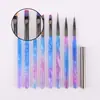 Novo conjunto de canetas de nail art acrílicas na cor violeta, apresentando ferramentas de nail art versáteis e de formato redondo