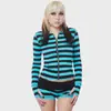 Ropa para Mujer INS Transfronteriza Otoño Invierno Retro Sublenguaje Sudadera con Capucha a Rayas Sudadera Corta Cintura Baja Pantalones de Chándal Ligeramente Acampanados Conjunto