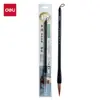 Materiales de Enseñanza Deli Hw187 Compatibles con Pinceles de Caligrafía para Estudiantes: Pelo de Lobo, Pelo Mixto, Pelo de Cabra, Tamaño Pequeño, Tamaño Grande, Tamaño Mediano (Negro) (1 Pieza/Bolsa)