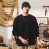 Sudadera Pesada Retro Americana 420g para Hombre Otoño Marca de Moda Holgada Sencilla Top Chaqueta Casual para Hombre Primavera y Otoño