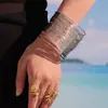Anillo de Brazo Hueco Multicapa Omacado Pulsera Abierta Acero Inoxidable Estilo Europeo y Americano Personalizado Estilo Punk Genial Pulsera Venta al por Mayor
