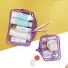 Bolsa de aseo de PVC Bolsa de cosméticos transparente Bolsa de almacenamiento portátil Bolsa de aseo de viaje de gran capacidad Impermeable de alta gama