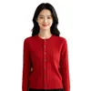 Cárdigan suéter de punto trenzado blanco con cuello redondo para mujer 2026, nuevo estilo otoño/invierno, corte holgado, efecto adelgazante, prenda exterior de punto de manga larga, talla única