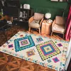 Alfombra de Estilo Étnico Turco, Alfombra Retro Persa para Sala de Estar, Sofá, Mesa de Café, Alfombra de Cobertura Total para Dormitorio, Mesita de Noche, Felpudo Antideslizante para el Hogar