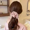 Goma para el pelo rosa estilo coreano para mujer 2026 Nuevo modelo Lazo para el pelo Accesorio de alta gama para el cabello Elástico para coleta Flor de pelo