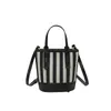 Bolsas Femininas Transfronteiriças Atacado 20262 Nova Moda Europeia e Americana Bolsa de Lona Listrada Estilo Balde Ombro Único Transversal