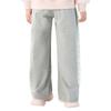 Pantalones de Otoño para Niñas Kuromi Colaboración 2026 Nuevos Pantalones de Pierna Ancha con Parche Lateral de Encaje
