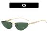 Gafas de Sol Triangulares Ojo de Gato Pequeñas con Marco Perlado Moda Ins Europea y Americana Gafas de Sol Sin Marco de Gama Alta Gafas de Sol Personalizadas