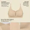 Sujetador Zeriluna de Malla con Escote Profundo y Espalda Hermosa, Múltiples Colores, Moderno, Sexy, Push-up para Hacer que los Senos se Vean Más Grandes, de Soporte, Cómodo, Ropa Interior sin Costuras