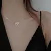 Colar para Mulheres, Design de Nicho, High-End, Elegante, Corrente Simples para Clavícula, Versátil, Simples, Corrente de Pescoço de Luxo Leve
