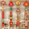Decoração de Ano Novo e Festival da Primavera de 2026 Montagem de Cena Sala de Estar Enfeites de Papel Pendurados Decorações de Fio de Papel Montagem de Cena Doméstica Decorações Penduradas