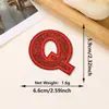 Parches bordados de letras inglesas 26 y números con lentejuelas rojas más vendidos transfronterizos con adhesivo termofusible para decoración de ropa