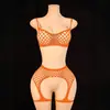 Lencería brillante y seductora, body sexy de rejilla transfronterizo europeo y americano, disponible en tallas grandes, con una variedad de colores