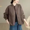 Foto real de la nueva chaqueta de trabajo para mujer 2026, top de punto versátil y moderno para el día a día, cárdigan de manga larga para mujer