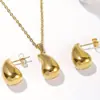 Nuevo Estilo Personalizado Versátil Acero Inoxidable Collar Anillo Pulsera Aretes Combinación Set Decoraciones Femeninas Gama Alta Colgante