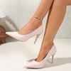 2025 Nuevo Otoño Albaricoque Tacones Altos Stiletto Moda Francesa Punta Afilada Tacones Altos Poco Profundos Zapatos Stiletto para Mujer