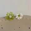 Pendientes Japoneses y Coreanos Chapados en Plata 925, Pendientes Dulces y Frescos de Margarita de Primavera Colorida, Nuevos Pendientes de Botón de Flor Hueca