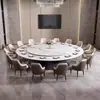 Nueva Mesa de Comedor de Hotel Eléctrica Grande Redonda para 20 Personas, Mesa Giratoria de Pizarra para Habitaciones de Club de Hotel, Mesa para Hot Pot, Villa de Banquetes