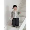 Cardigã de botão único floral de manga longa para bebês, estilo INS, para primavera e outono, para meninas, com acabamento em renda e gola redonda, top estilo coreano