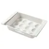 Caixa de armazenamento de ovos para geladeira, economizadora de espaço, de grau alimentício, com gavetas deslizantes, bandeja de ovos e prateleira de armazenamento de alimentos para refrigeração