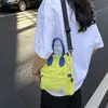 Bolso de Cubo con Cierre de Cordón de Gran Capacidad, Nuevo Estilo Coreano Color Sólido Casual Multiusos Bolso de Mano, Bolso Cruzado Simple de Moda para Mujer