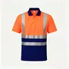 Polo Reflectante de Dos Tonos con Cuello de Solapa de Manga Corta Ropa de Trabajo de Advertencia para Reparación de Emergencia Municipal Ligera de Secado Rápido Camisa de Trabajo de Seguridad