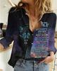 Camisa de manga larga con estampado 3D de lobo transfronterizo europeo y americano con imagen personalizada, nueva moda de comercio exterior de otoño para mujer, venta al por mayor