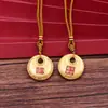 En Stock Entrega Rápida Nuevo Colgante de Fortuna Carácter Dorado Estilo Chino, Colgante de Paz, Accesorio de Collar de Moda Estilo Antiguo para Hombres y Mujeres