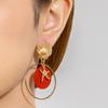 Set de Aretes de Disco Creativos Europeos y Americanos Decoraciones Geométricas de Metal con Lentejuelas Versátiles Aretes de Dos Piezas Aretes para Mujer