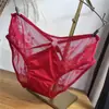 [Rojo Ancola] 880# Ropa Interior Roja Grande de Año Nuevo Malla de Encaje Seda de Hielo Ropa Interior Roja