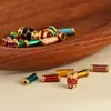 Joias Personalizadas Prata S925 Banhada a Ouro Esmalte Contas Cilindro Contas Espaçadoras Pulseira DIY Feita à Mão Colar Materiais para Joias Acessórios