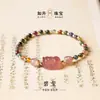 Pulsera de Turmalina Natural con Cristal de Fresa y Accesorios Pixiu, Pulsera de Cuentas de Dopamina para la Buena Suerte y la Riqueza, Joyería al por Mayor