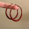 Pendientes Redondos de Plata Roja Ankora Estilo Moda Hong Kong Pendientes de Lujo Ligero Versátiles de Gama Alta Venta al por Mayor para Mujeres