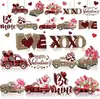 Etiqueta de Camión de Madera para el Día de San Valentín Decoración Colgante Artesanal con Forma de Camión de Madera Fiesta del Día de San Valentín
