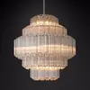 Casa Blanco Aritzia Villa de luxo leve estilo francês vintage sala de jantar e estar lustre de vidro multicamadas artístico