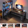 Mesa de esquina para juegos mesa de computadora escritorio para el hogar escritorio doble estantería mesa integrada mesa de esquina para dormitorio escritorio