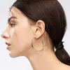 Pendientes de Aro Populares Transfronterizos para Mujer, Aros Grandes, Aros Lisos, Pendientes Pequeños Versátiles que Resaltan el Rostro, Pendientes de Cobre, Venta al por Mayor de Joyería