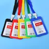 Porta Credencial Transparente de Doble Cara Tarjeta de Acceso de Fábrica Tarjeta Escolar de Estudiante Tarjeta de Comedor Insignia de Trabajo Insignia