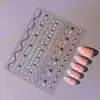 Pegatinas para Arte de Uñas de Puntos y Estrellas Europeas y Americanas Más Vendidas al por Mayor Estilo Coreano Simple Líneas Líneas Onduladas Pegatinas Impermeables para Arte de Uñas Pegatinas