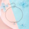 Pulsera de Tobillo de Plata S999 Rama de Luna para Mujer, Pulsera Fresca, Dulce, Linda, Pulsera Fresca, Fantasía, Misteriosa, Romántica