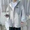 Cardigã com Capuz Juvenil Masculino Capuz Outono Solto Tendência Marca ins Peso Pesado Primavera Outono Fábrica Zhongshan Streetwear Jaqueta