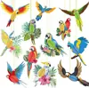 Adorno Colgante Decorativo de Pájaro Tropical Loro de Madera 2D Plano para Verano Decoración de Fiesta Tropical Temática Hawaiana
