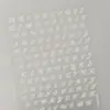 Adesivos de Unha Ingleses Estilo Linha Transfronteiriça, Adesivos de Unha DIY Florais Pretos e Brancos Dourados e Prateados à Prova d'Água, Estilo Dh