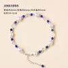 Conjunto de Joias Colar e Pulseira Originais com Contas Redondas de Lápis Lazúli Natural e Pérolas Azul Imperial e Branco Venda por Atacado de Joias