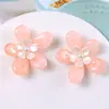 36mm Flores Gradientes Flores de Pérola Flores 3D Grampos de Cabelo DIY Acessórios de Cabelo Enfeites de Cabelo Materiais Decorativos Furos