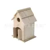 Casa de pájaros de madera blanca en bruto Alimentador de pájaros DIY Caja nido Casa de pájaros