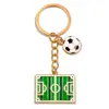 6 Estilos Llavero de Fútbol Aleación Esmalte Mundo del Deporte Souvenir Regalo para Estudiantes Aficionados Colgante Pequeño