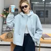 Chaqueta Casual para Mujer Estilo Exterior A1300, Nueva Versátil para Primavera y Otoño, Elegante, Holgada, Adelgazante, Chaqueta con Cremallera, Moderna