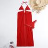 Traje de Baño Entero Triangular Negro de Talla Única, Color Sólido de Exportación, Corte Slim-Fit, en Stock, Set de Bikini Europeo y Americano, Estilo Deportivo Adelgazante